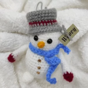 Woovy Luxury Crochet Snowman - Handcrafted Christmas Ornament